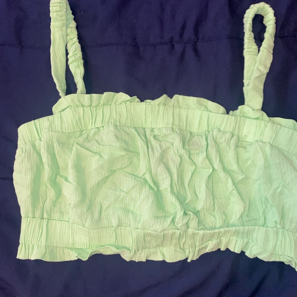 Cherokee Light Green Ruched Top